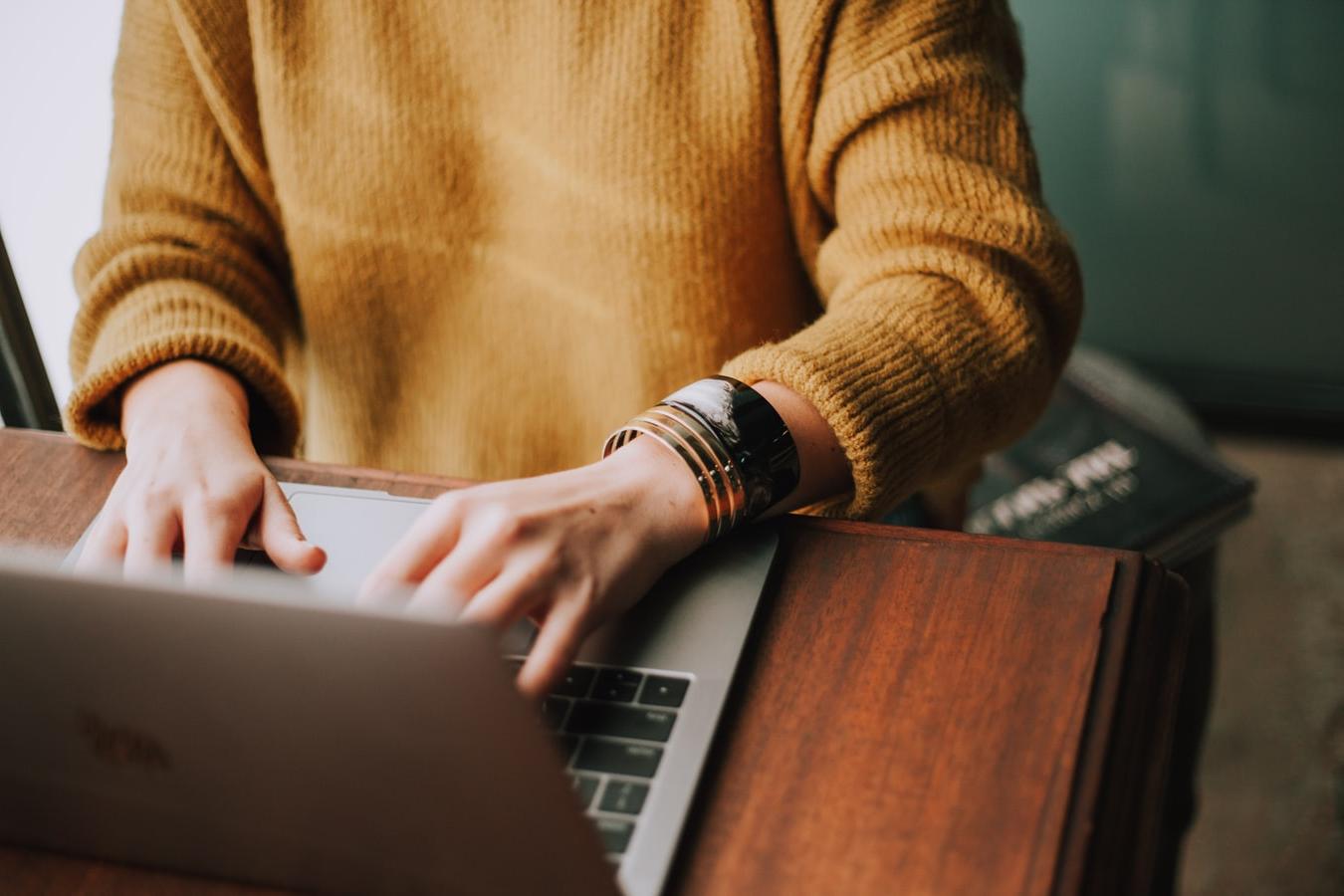 Person working on a laptop